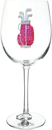 Miniatura 10 de THE QUEENS' JEWELS Copa de vino con tallo con joyas de pelota de tenis, 21 onzas, regalo único para mujeres, cumpleaños, lindo, divertido, sin