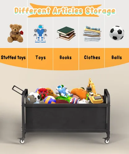 Miniatura 4 de Caja grande de juguetes para niños de 80 litros con ruedas, organizador de almacenamiento de baúl de juguetes para niños pequeños, niños, niñas