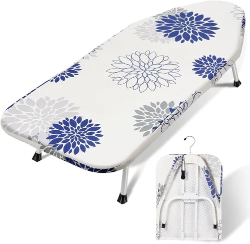 Miniatura 12 de SheeChung Tabla de Planchar Pequeña de Mesa 32" L x 12" A, Tabla de Planchar Plegable con Descanso para Plancha, Base de Metal de Malla, Funda