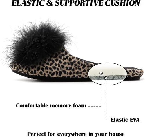 Miniatura 3 de Bctex Coll Pantuflas de terciopelo acogedoras, para mujer, con espuma viscoelástica, mullida, suela antideslizante, para el hogar y el dormitorio