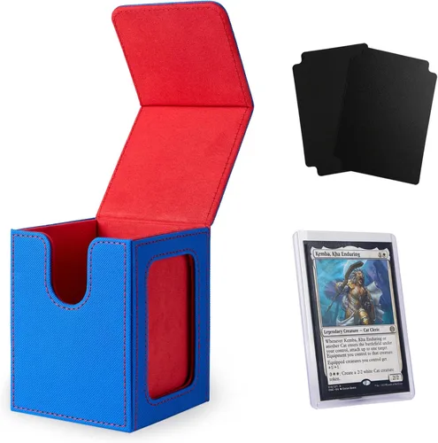 Miniatura 11 de Venssu MTG Caja de cubierta para pantalla Commander, caja de cartas para 100 tarjetas de doble funda, almacenamiento de tarjetas TCG con 2 divisores