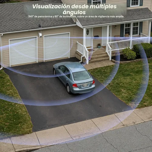 Miniatura 9 de Cámaras 2K para seguridad en el hogar, cámara inalámbrica WiFi de 2.4 G para exteriores, energía solar/batería con panel solar, visión de 360°
