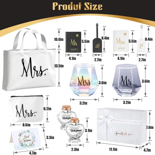 Miniatura 2 de Caja de compromiso de boda para parejas, matrimonio recién casado, señor y señora, día de San Valentín, artículos esenciales para luna de miel