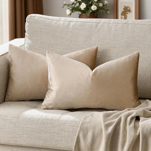 Miniatura 86 de Fundas de almohada GIGIZAZA decorativas de 20 x 20 pulgadas, juego de 2 fundas de almohada color taupe cuadradas para sofá, fundas de almohada Gris