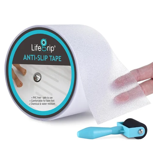 Miniatura 40 de Lifegrip - Cinta de tracción antideslizante, 4 pulgadas x 38 pies, mejor agarre, fricción, adhesivo abrasivo para escaleras, peldaños de pisada