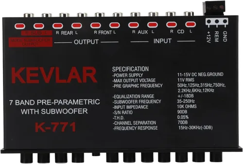 Miniatura 9 de Ecualizador gráfico de audio para automóvil, ecualizador gráfico de audio de coche de 7 bares, ecualizador de volumen de control para sistemas