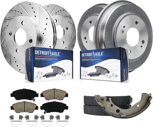 Miniatura 33 de Detroit Axle - Pastillas de freno para Nissan Quest 2004-2017, X-Trail 2005-2006, pastillas de freno de cerámica delanteras y traseras con repuesto