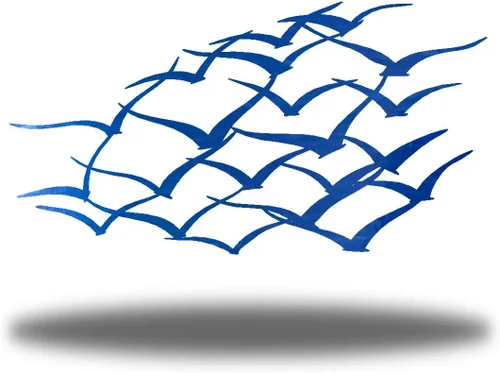 Riverside Designs - Decoración metálica para pared diseño de bandada de aves Azul