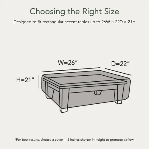 Miniatura 2 de Covermates Funda rectangular para mesa decorativa – Funda para muebles de patio al aire libre, resistente al agua, otomana/mesa auxiliar, poliéster