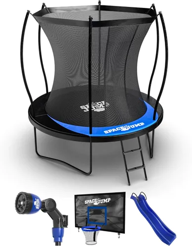 Miniatura 21 de SpaceJump Lunar Trampoline, Outdoor 8 FT, 10 FT, 12 FT, 14 FT, 16 FT Round Bouncer with Safety Net, Optional Accessories, Black