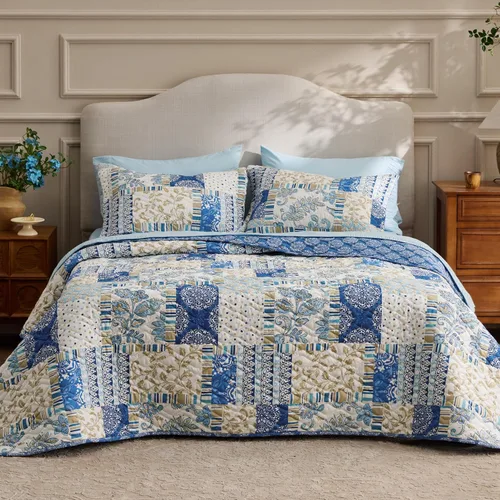 Miniatura 14 de Bedsure - Colcha floral tamaño Queen, ropa de cama reversible con estampado botánico de flores primaverales, colcha ligera, colcha de microfibra 02