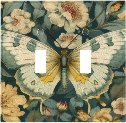Miniatura 40 de Cubiertas Decorativas de Arte para Interruptores de Luz, Hojas de Otoño, Placa de Pared de Palanca Individual, Cubierta Decorativa de Interruptor