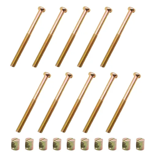 Miniatura 15 de Juego de 10 piezas de tornillos M6 x 100 mm de cabeza plana hexagonal con enchufe - Perfecto para accesorios de cama de madre y bebé - Galvanizado