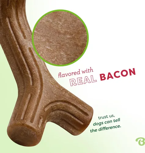 Miniatura 2 de Benebone Bacon Stick - Juguete masticable duradero para perros masticadores agresivos, tocino real, fabricado en Estados Unidos, mediano