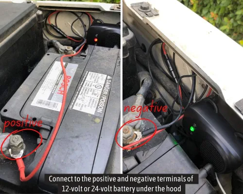 Miniatura 9 de Loraffe Repelente de roedores bajo el capó para motores de automóvil, disuasorio ultrasónico de ratón de 12 V 24 V con luces estroboscópicas LED