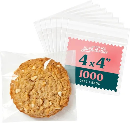 Miniatura 12 de Bolsas de celofán autosellantes de 3 x 4 pulgadas (paquete de 1000) – Bolsas transparentes para galletas con sello para embalaje de productos