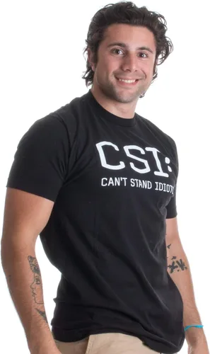 Miniatura 3 de CSI Can't Stand Idiots Funny TV Pun, Papá Humor, Sarcástico Joke Unisex T-Shirt