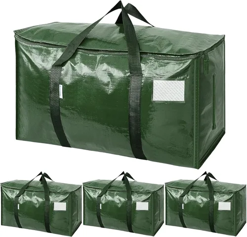 Miniatura 11 de TICONN Paquete de 2 bolsas de mudanza extra grandes resistentes con cremalleras y asas de transporte, bolsas de almacenamiento duraderas