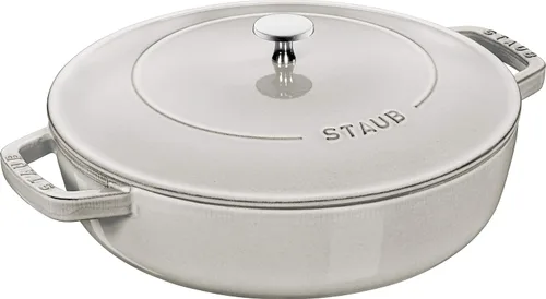 Miniatura 5 de Staub 40501-479 Sartén para saltear Braiser, Campagne, 10.2 pulgadas (10.2 in), grande, doble mano, esmalte fundido, olla, tipo poco profundo