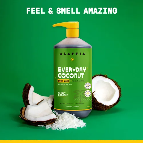 Miniatura 6 de Alaffia Shampoo, EveryDay Coconut Paquete de 2 – Champú de coco puro con extractos de coco, jengibre y café para aclarar el cabello normal a seco