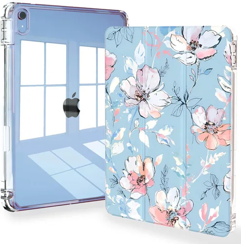 Miniatura 9 de Feams Funda para iPad (A16) 11ª generación de 11 pulgadas 2025, iPad de 10.9 pulgadas 2022, cubierta trasera transparente delgada de tres pliegues
