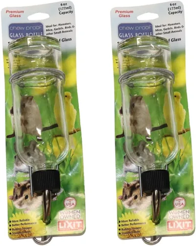 Miniatura 11 de Lixit Botellas de Agua con Lado Plano a Prueba de Mordidas para Conejos, Hurones, Ratas, Pájaros, Hámsters, Cobayas, Chinchillas, Jerbos y Otros