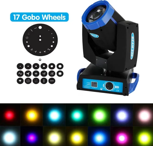 Miniatura 5 de 230W 7R Zoom Cabeza Móvil Haz Sharpy Luz 8 Prisma Estroboscópico DMX 16Ch Fiesta Azul