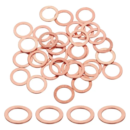 Miniatura 20 de uxcell 75 anillos de sellado de arandela plana M36 de cobre, 1.417 in ID 1.654 in OD 0.059 in de grosor, arandelas de trituración de cobre, junta