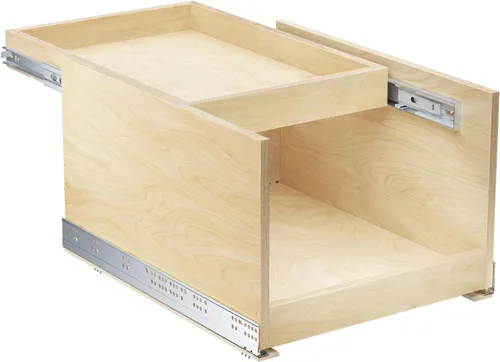 LOVMOR Organizador retráctil de gabinete extraíble de doble cajón, 10½ pulgadas de ancho x 21 pulgadas de profundidad, cajones de gabinete de cierre
