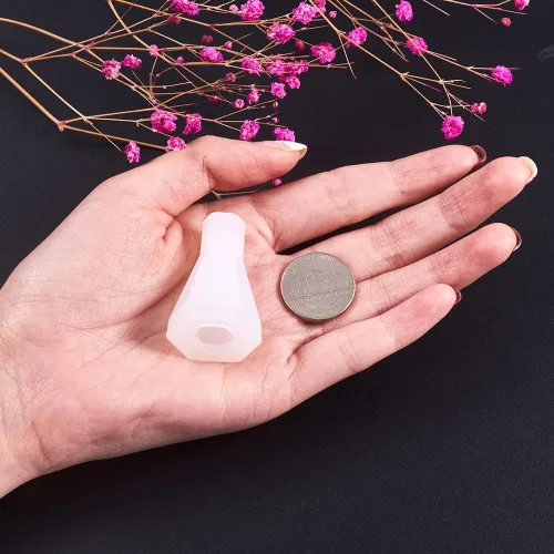 Miniatura 4 de Molde de silicona de cono facetado pirámide de resina epoxi 0.925x1.535 in para resina epoxi UV fabricación de joyas artesanías