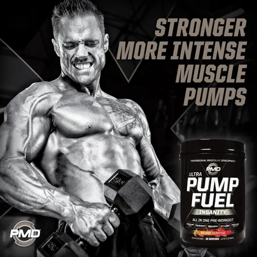 Miniatura 5 de PMD Sports Pump Fuel Ultra Insanity - Polvo de preentrenamiento premium y bomba muscular, mayor enfoque, resistencia y recuperación, creatina Miami