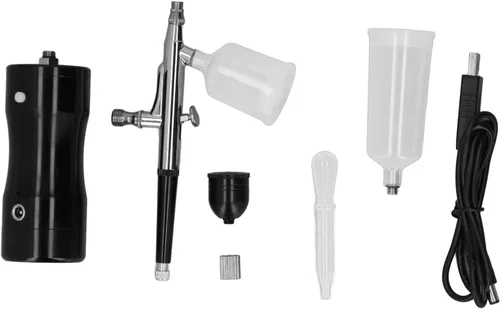 Kit de aerógrafo inalámbrico con compresor, juego de pistola de aerógrafo portátil de mano de 27 PSI, cepillos de aire de carga USB para tatuajes de
