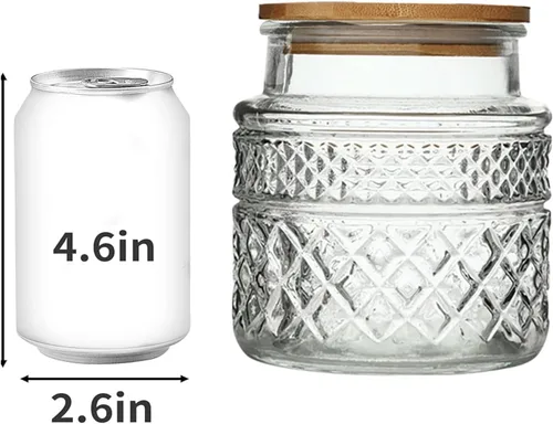 Miniatura 5 de Prettidecor Tarro de almacenamiento de vidrio, 38 onzas líquidas, recipientes de alimentos con tapa de bambú, recipientes de cocina, tarros