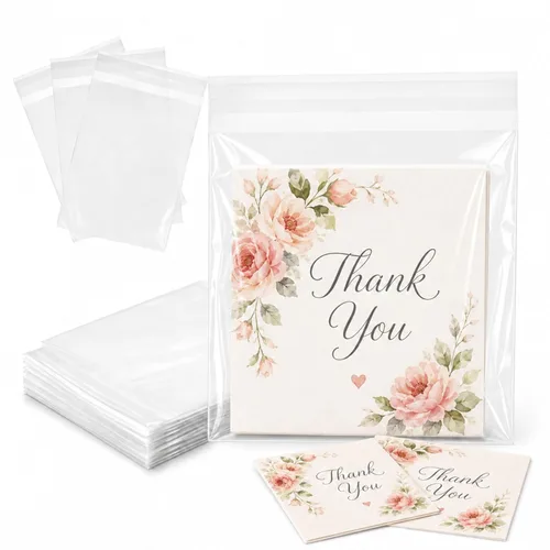 Miniatura 10 de 200 bolsas transparentes de celofán para panadería autosellables de 3x5-1.4 mils de grosor, bolsas pequeñas de plástico adhesivo OPP para galletas