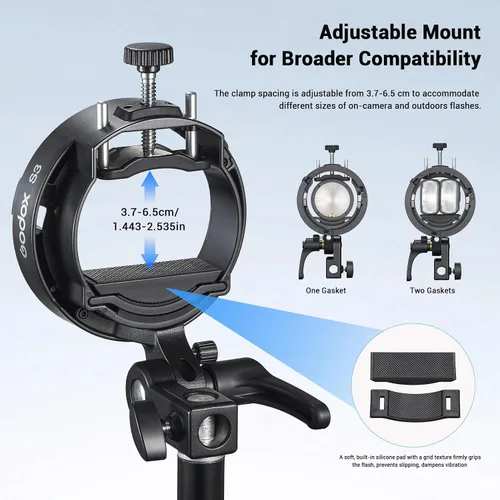 Miniatura 7 de Godox Soporte para flash S3 tipo S con soporte Bowens para Godox AD100 AD200 Pro II AD400 Pro II TT600 TT685II V100 V1 V1Pro TT350S V860III- S2