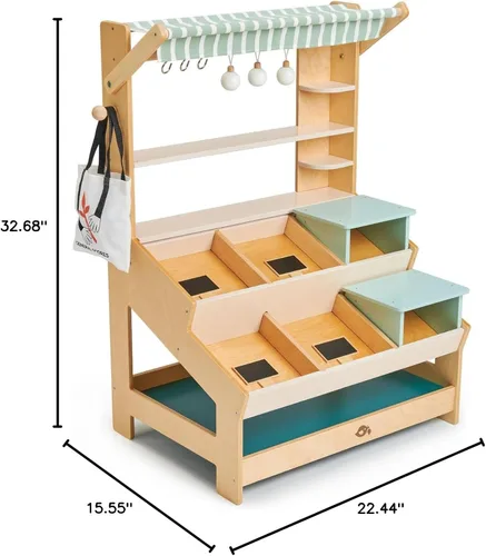 Miniatura 8 de Tender Leaf Toys - General Stores - Juego de juguetes para niños - Hermoso puesto de mercado con estantes juego de simulación para niños mayores