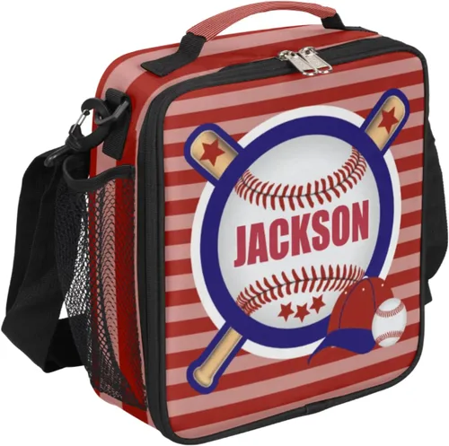 Miniatura 24 de Bolsa de almuerzo personalizada para niñas, niños, adolescentes, hombres y mujeres, regalo personalizado, bolsa de almuerzo, pelota de fútbol, azul