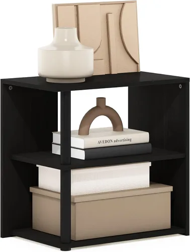 Miniatura 12 de Furinno SIMPLISTIC - Juego de 2 mesas auxiliares, mesa de 2 niveles, mesita de noche, mesita, mesa de luz, fácil montaje, para sala de estar, Roble