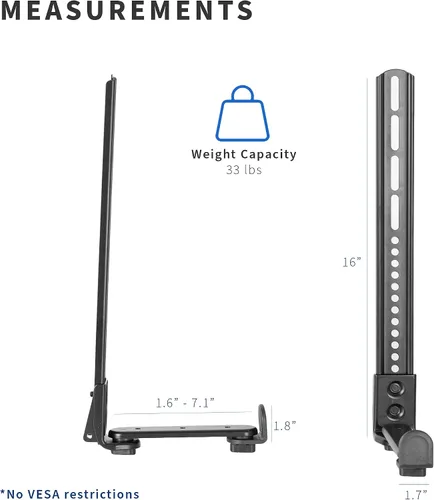 Miniatura 2 de VIVO Soporte de barra de sonido de acero con base antideslizante, TV montado sobre o debajo de la pared, se adapta a la mayoría de patrones VESA