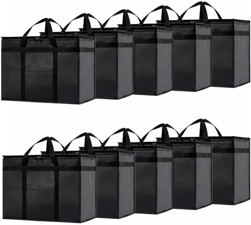 Miniatura 12 de NZ home Bolsa de enfriador XXL PRO aislada y duradera para entrega y compras de comestibles con cremallera superior, para calentar alimentos