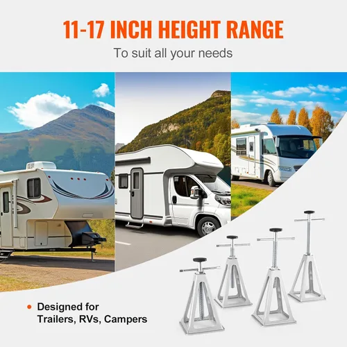 Miniatura 4 de VEVOR Juntas estabilizadoras RV, paquete de 4 Juntas de nivelación de aluminio RV, juntas de pila RV para remolque de viaje y cámper RV, junta
