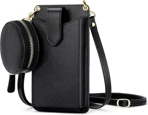 Peacocktion - Bolso pequeño para teléfono celular, para mujeres, minibolso de hombro ligero para cruzarse por el cuello, con ranuras para tarjetas