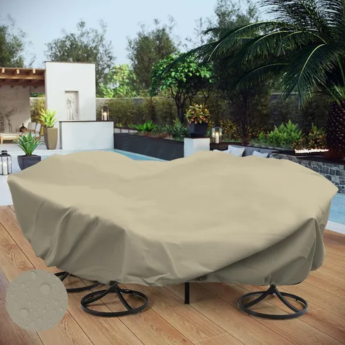 Miniatura 7 de Fundas para muebles de patio, impermeables, resistentes a los rayos UV, resistentes a los rayos UV, para exteriores, mesa redonda y rectangular