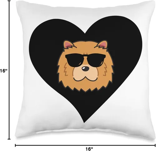 Miniatura 4 de Chow Chow Lover Apparel Heart Funny Chow Dog Lover - Almohada de 16 x 16 pulgadas, multicolor