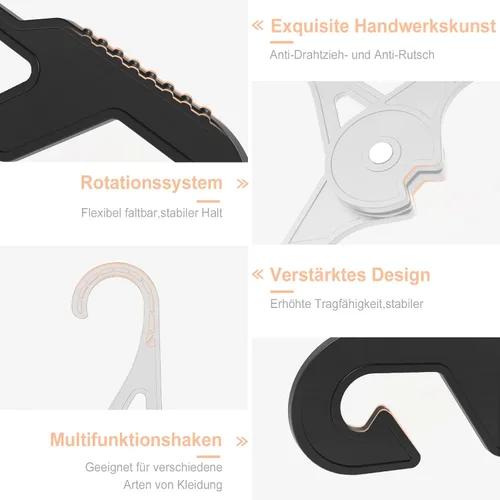 Miniatura 4 de Perchas de viaje de alta calidad, perchas plegables portátiles, súper rodamiento plegable, estante de secado de ropa plegable para viajes, uso en 3