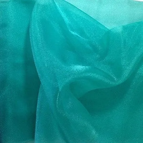 Miniatura 8 de Valentina Textile Inc, Tela de organza transparente brillante para moda, manualidades, decoración, 60 pulgadas de ancho (1 yarda, aguamarina)