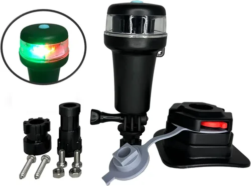 Miniatura 8 de Pactrade Marine Luces de navegación para barcos LED - Luces de navegación rojas y verdes alimentadas por batería para barcos - Adaptador y soportes