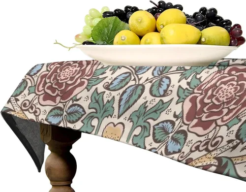 Miniatura 141 de Mantel Floral Retro de Pájaros, Diseño Original Bohemio William Morris Estampado Cubierta de Mesa para Hogar Picnic Fiesta Comedor Cocina William