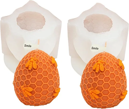 Miniatura 15 de Molde de silicona para vela de abeja en relieve, aroma de nido de abeja, jabón, yeso, herramientas de resina, colmena 3D, perfumada, manualidades