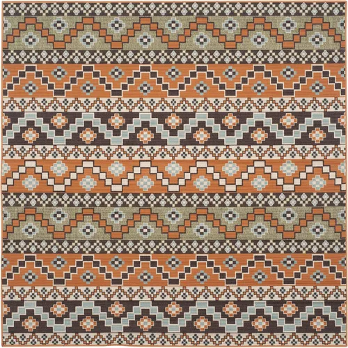Miniatura 61 de SAFAVIEH Alfombra lavable para exteriores, colección Veranda – Alfombra de pasillo de 2.3 x 6 pies, color azul y crema, no desprende pelusa y fácil